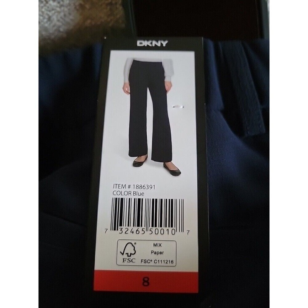DKNY Women's Size 8 Wide Leg Pants Dress Navy Blue